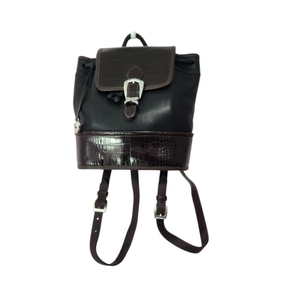 Black and Brown Brington Leather Backpack